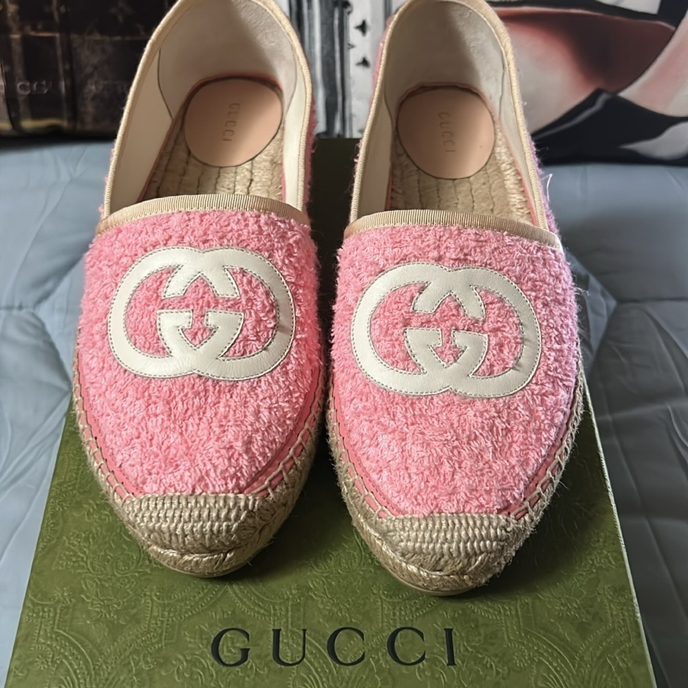 Gucci Interlocking G Terry Espadrille’s. New In Box with 2 dust bags.